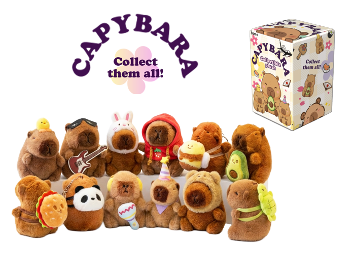 (Mis 0) CAPIBARA Capibara Portachiavi 12cm c/bagclip In Blind Box 12ass…x12…x